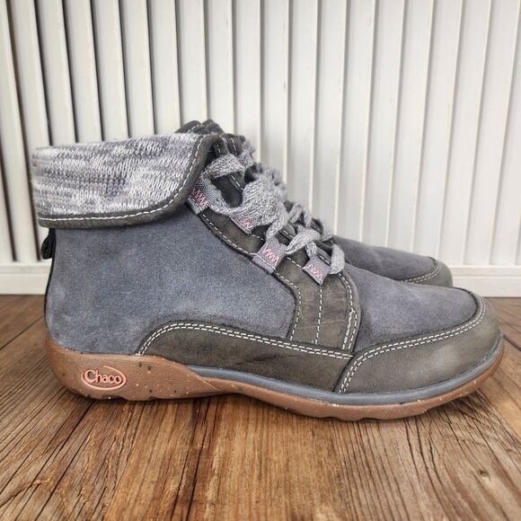 Chaco Shoes - Chaco Barbary Castlerock Womens Size 7.5 Gray Suede Hiking Ankle Boots J106392